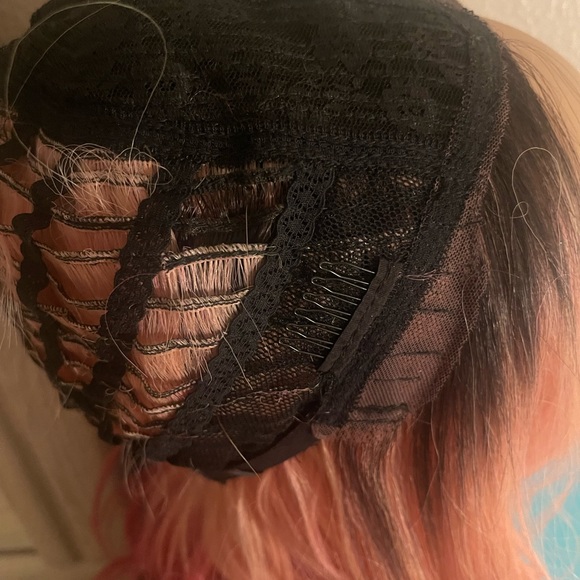 PINK OMBRÉ BEACH WAVE WIG - Picture 7 of 7